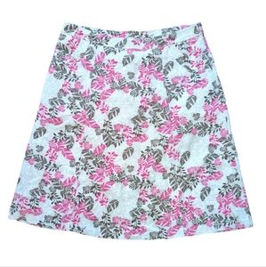 Christopher & Banks skirt, A Line, linen blend & lined, floral, size 12
